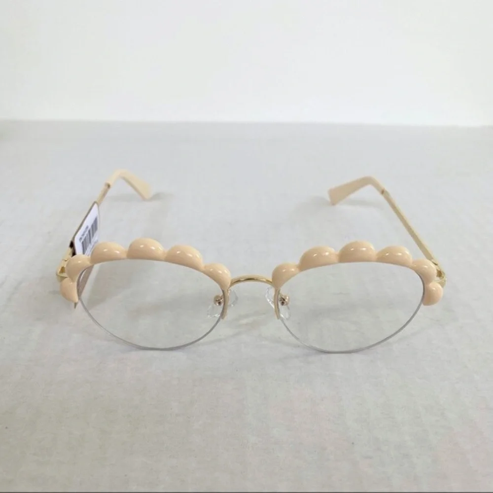 NEW The Book Club Shady Flattering's A Cover Blue Light Glasses Ivory